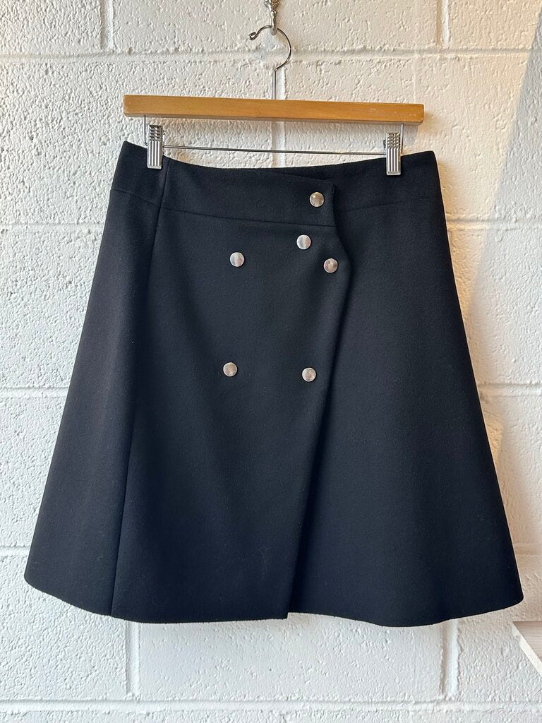 Acne Wool Blend Snap Closure Skirt