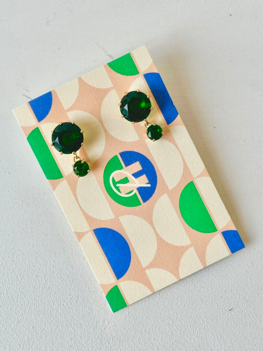 Les Nereides Round Stone Sleeper Earrings