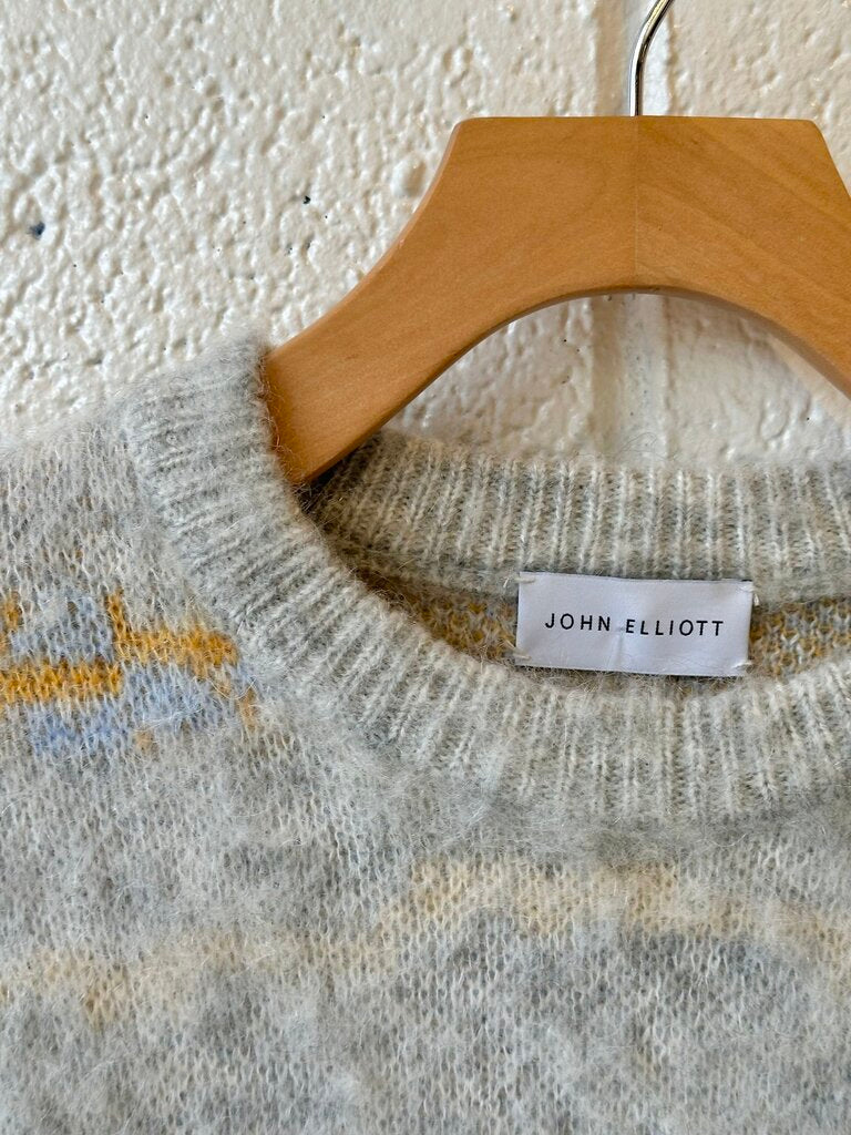 John Elliott abstract pattern wool blend sweater