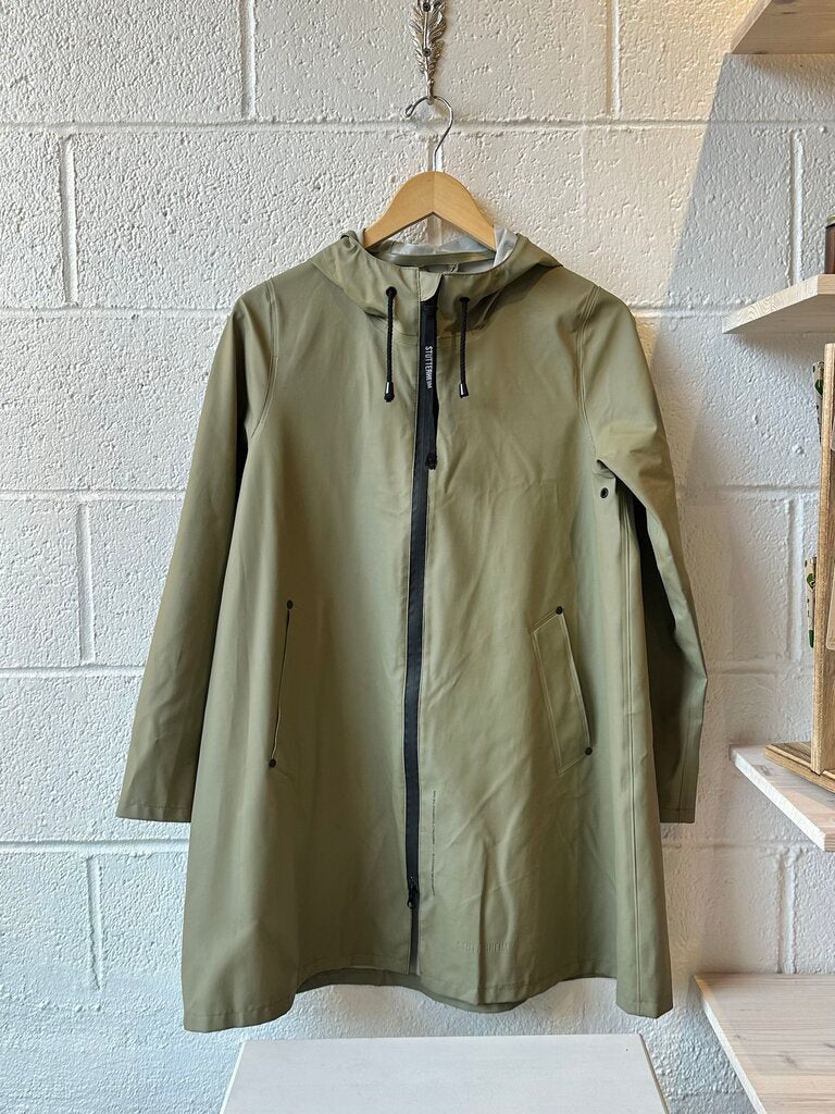 Stutterheim Lightweight A-Line Rain Jacket (as is: inside staining)