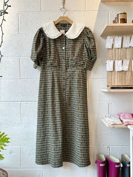 NEW Sister Jane contrast collar check midi dress