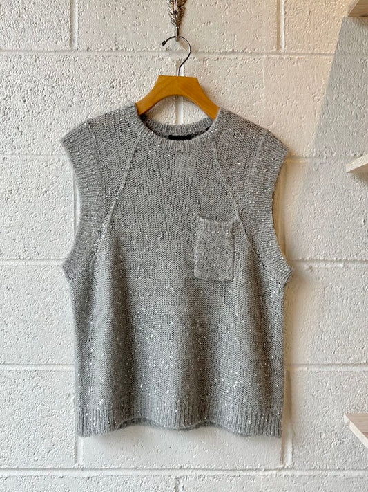 ATM sequin crew neck vest