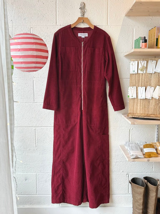 L.F. Markey 'Felix Boilersuit' long sleeve corduroy jumpsuit