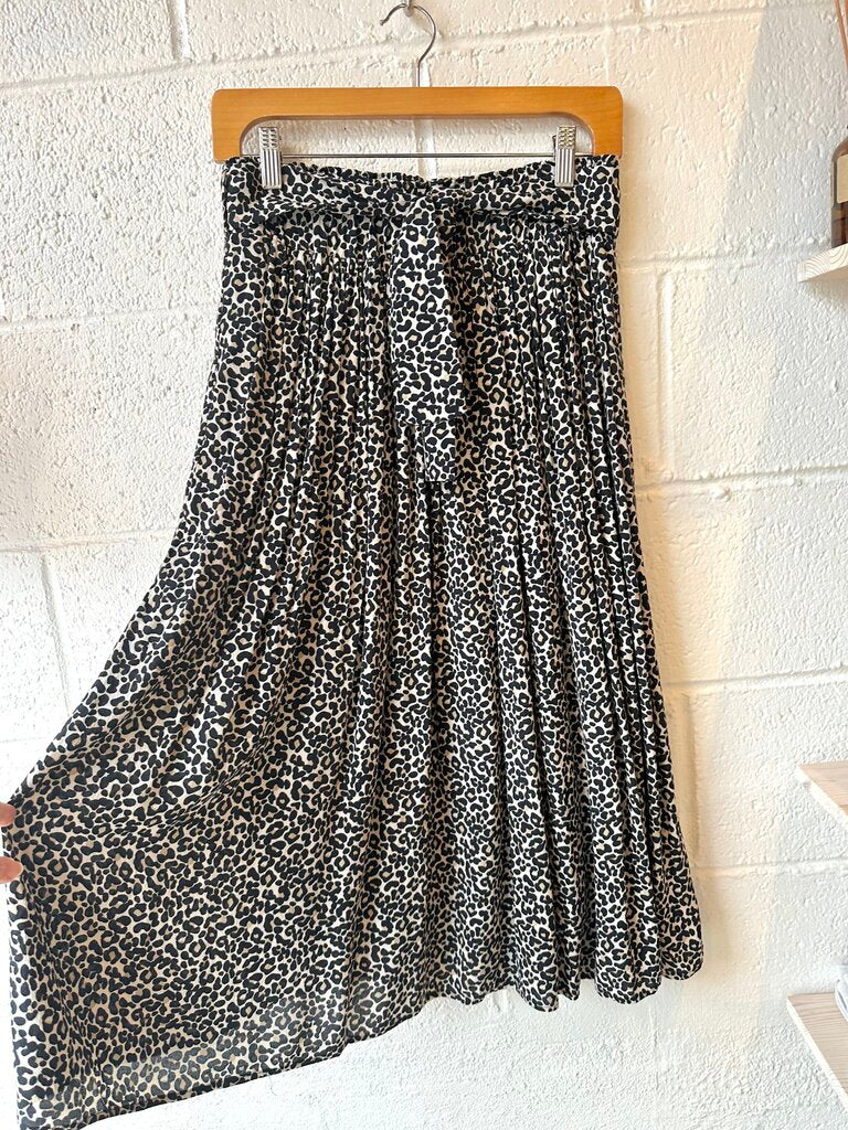 Sezane 'Elie' leopard print midi skirt