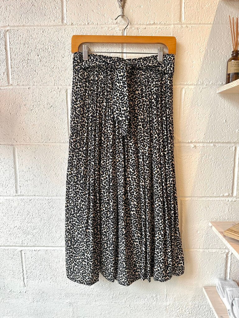 Sezane 'Elie' leopard print midi skirt
