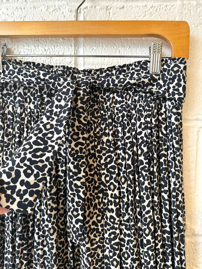 Sezane 'Elie' leopard print midi skirt