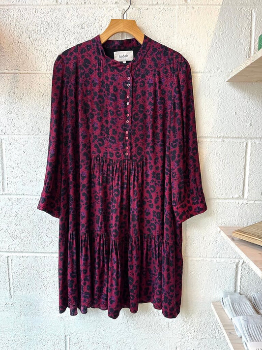 BA&SH 'Tiana' leopard print mini dress