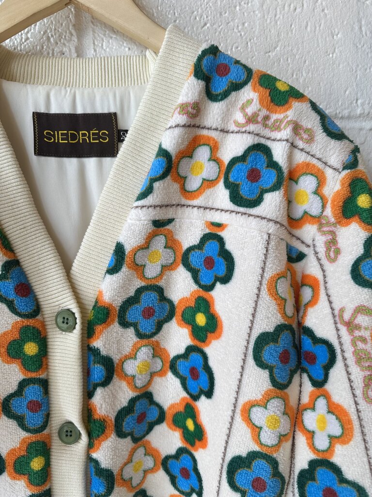 Siedres floral button up cardigan sweater