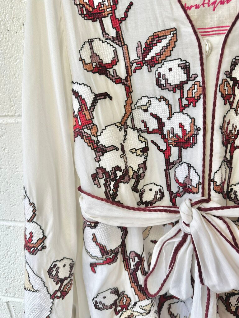 Yulia Magdych Embroidered Cotton Tunic Top