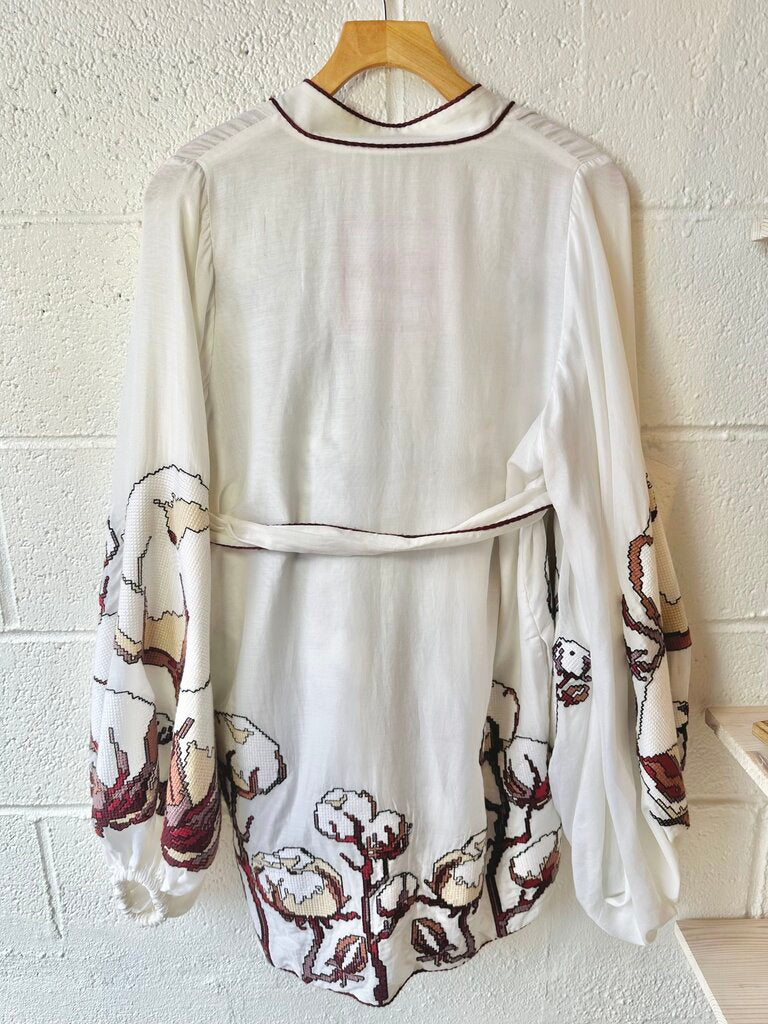 Yulia Magdych Embroidered Cotton Tunic Top