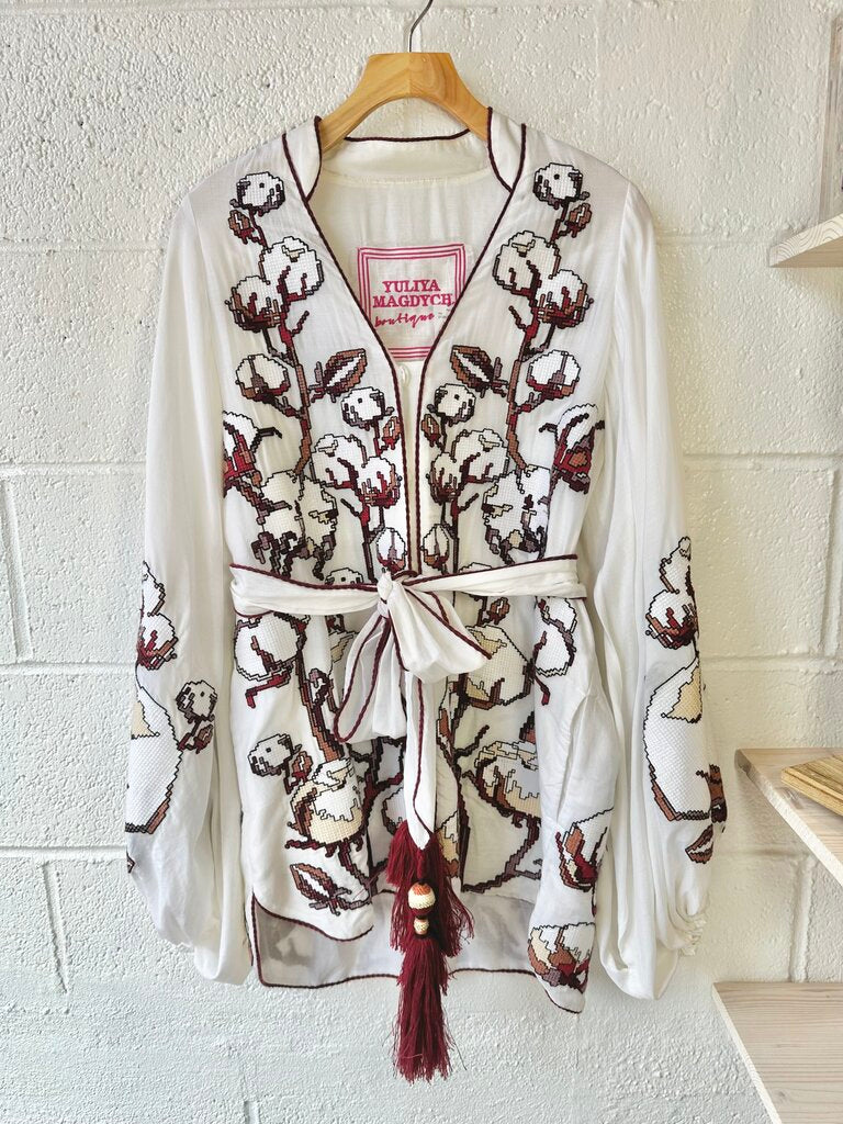 Yulia Magdych Embroidered Cotton Tunic Top
