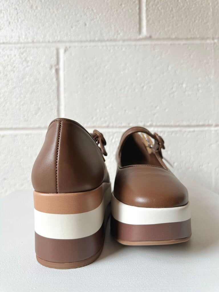 NEW Larroude 'Blair Flatform' leather Mary Janes