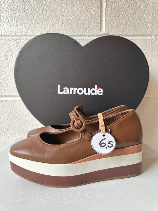 NEW Larroude 'Blair Flatform' leather Mary Janes