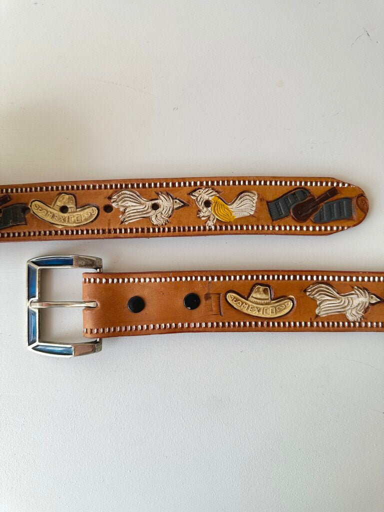 Vintage leather belt made in Mexico