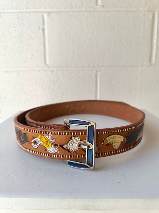 Vintage leather belt made in Mexico