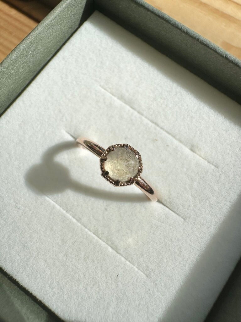 Grace Lee 'Crown Bezel' moonstone & rose gold ring