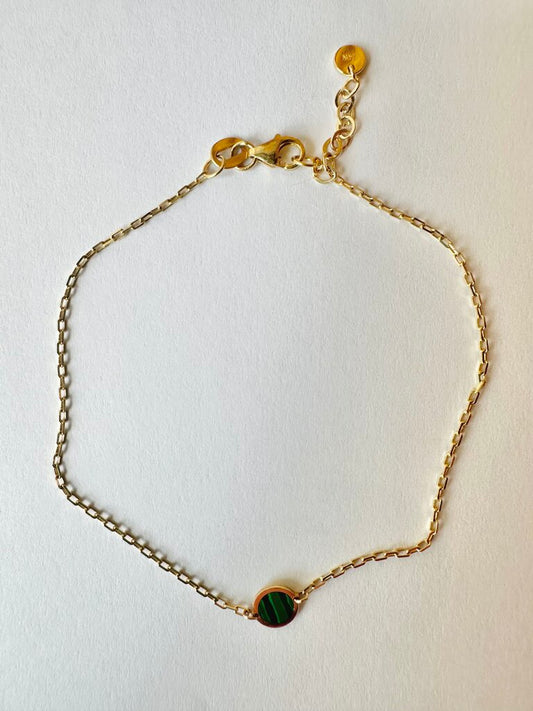 Amyo malachite 14k bracelet