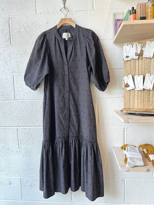 Brochu Walker 'Palma' embroidered puff sleeve midi dress