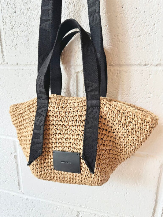 All Saints 'Elayne' Mini Straw Tote Bag