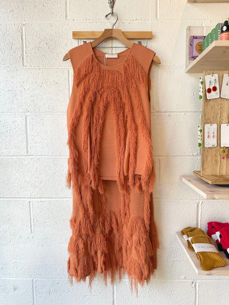 NEW Ulla Johnson 'Bonnie / Astrid' fringe knit top/skirt SET