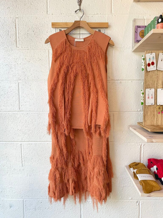 NEW Ulla Johnson 'Bonnie / Astrid' fringe knit top/skirt SET