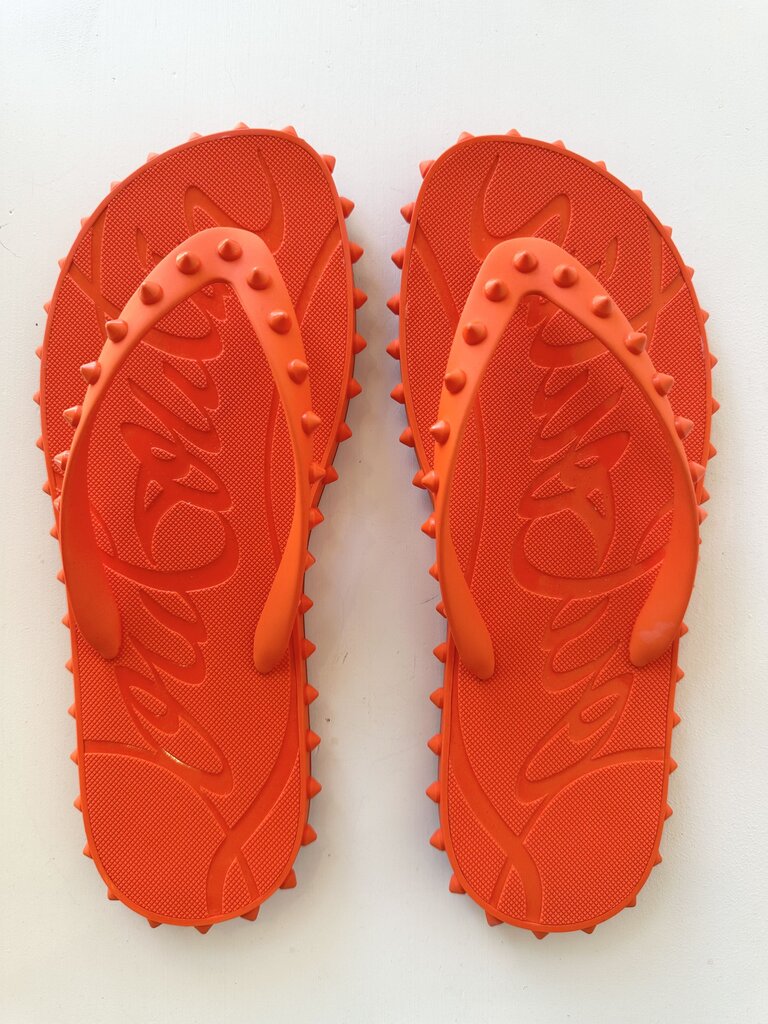 NEW Christian Louboutin 'Super Loubi' studded flip flop sandals