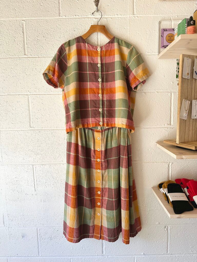Ace & Jig 100% cotton plaid top/skirt SET
