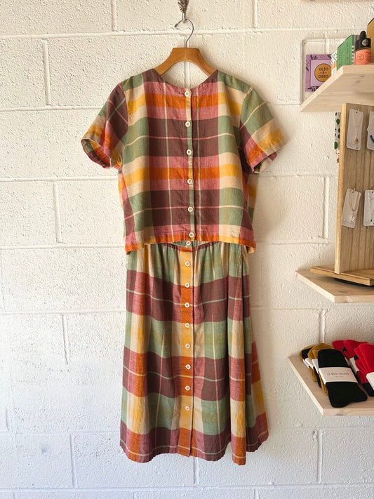 Ace & Jig 100% cotton plaid top/skirt SET