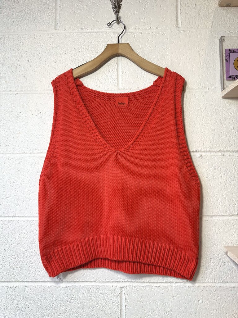 'Babaa no24 Summer Flame' 100% Cotton Knit Vest
