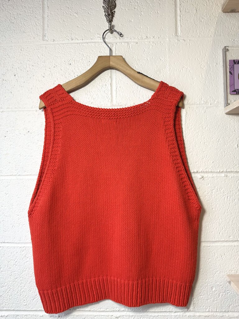 'Babaa no24 Summer Flame' 100% Cotton Knit Vest