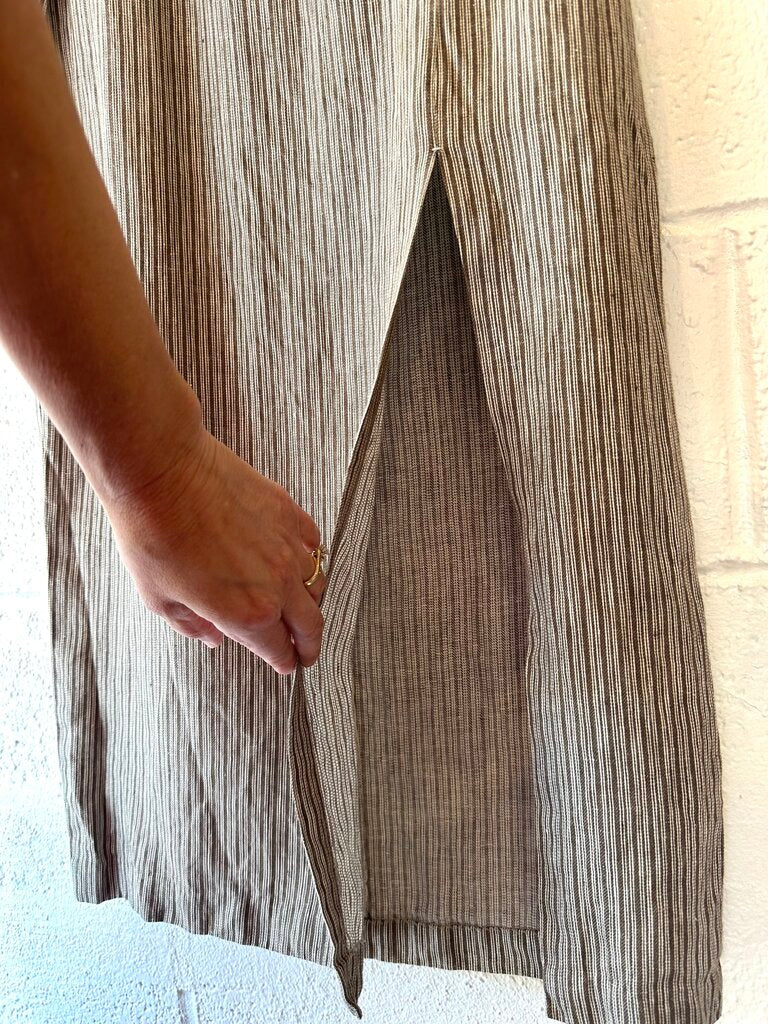 Mara Hoffman striped 100% linen midi skirt