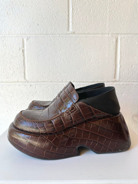 Loewe 'Mock-Crock Wedge Penny Loafers'