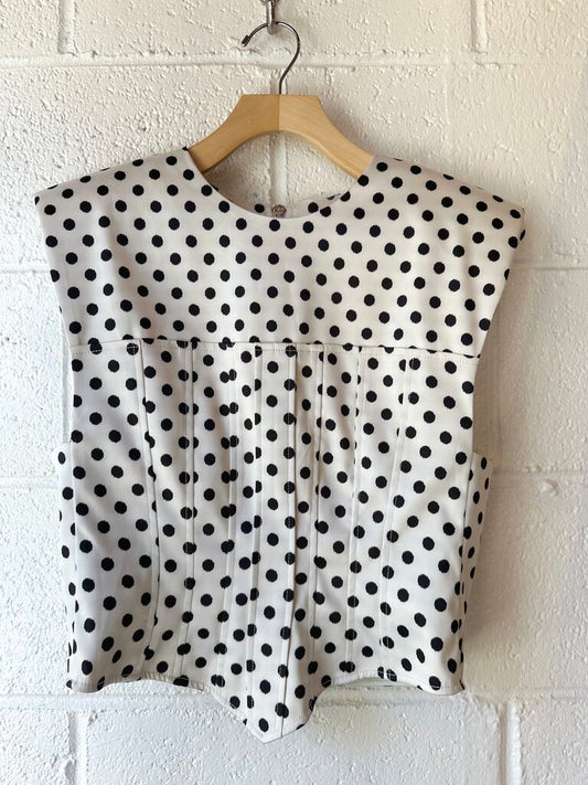 GANNI NEW polka dot corset top