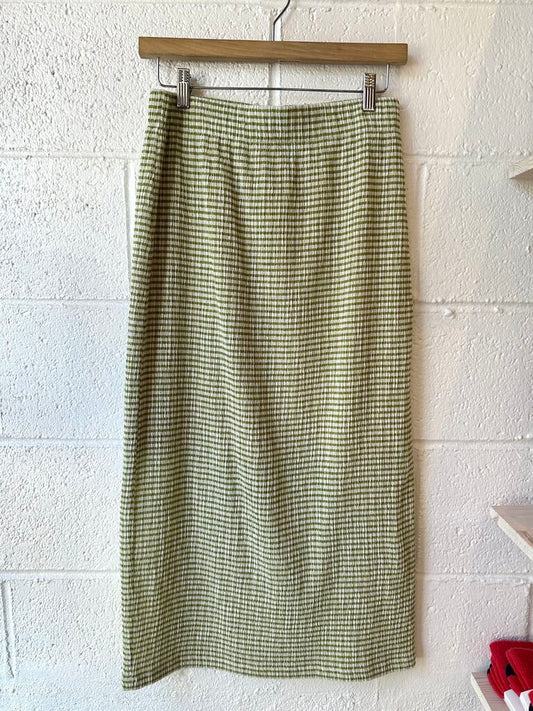Vince Gingham Midi Skirt