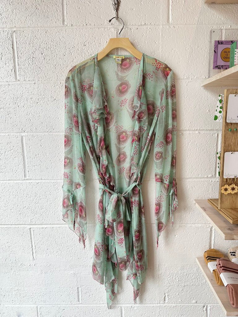 Samantha Chang 100% silk floral robe