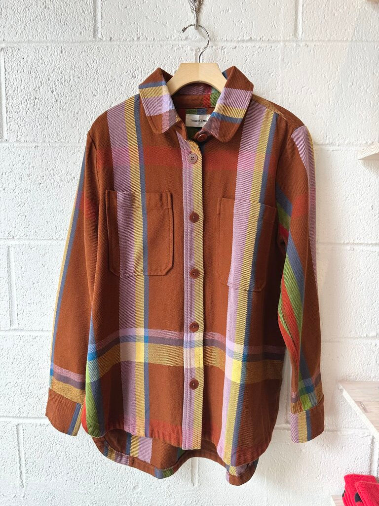 Thinking Mu 'Norita' 100% cotton plaid shacket