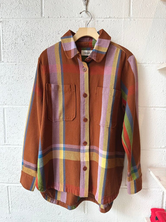 Thinking Mu 'Norita' 100% cotton plaid shacket