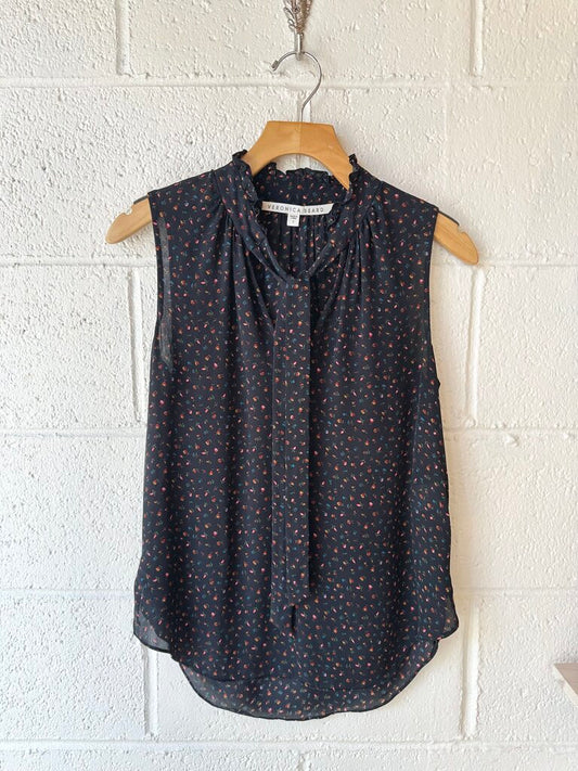 Veronica Beard 100% silk floral sleeveless top