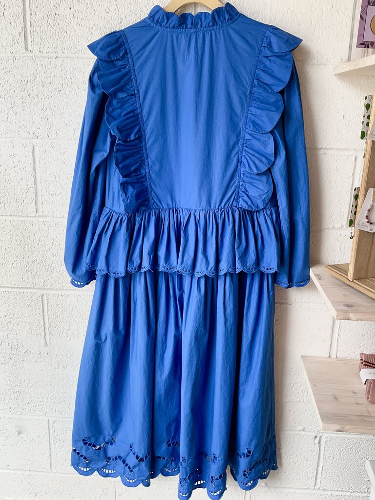 Stella Nova Cotton Long Sleeve Ruffle Midi Dress