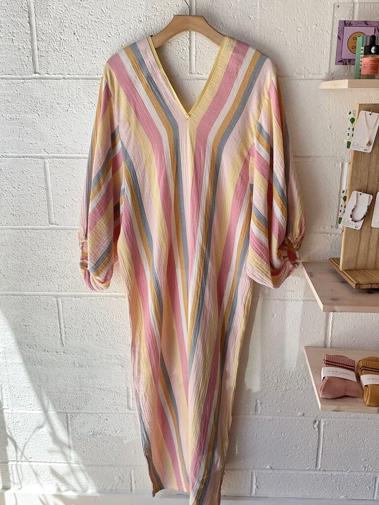 Summer Caftan Striped Gauze Caftan