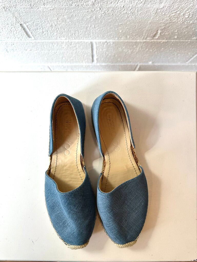 Jimmy Choo D'Orsay espadrilles (as is = visible glue)