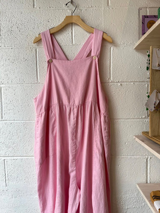 Ilana Kohn linen overalls (as-is= stains on cuffs)
