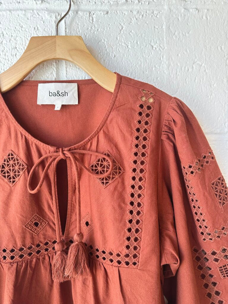 BA&SH 'Malta' 100% cotton embroidered top