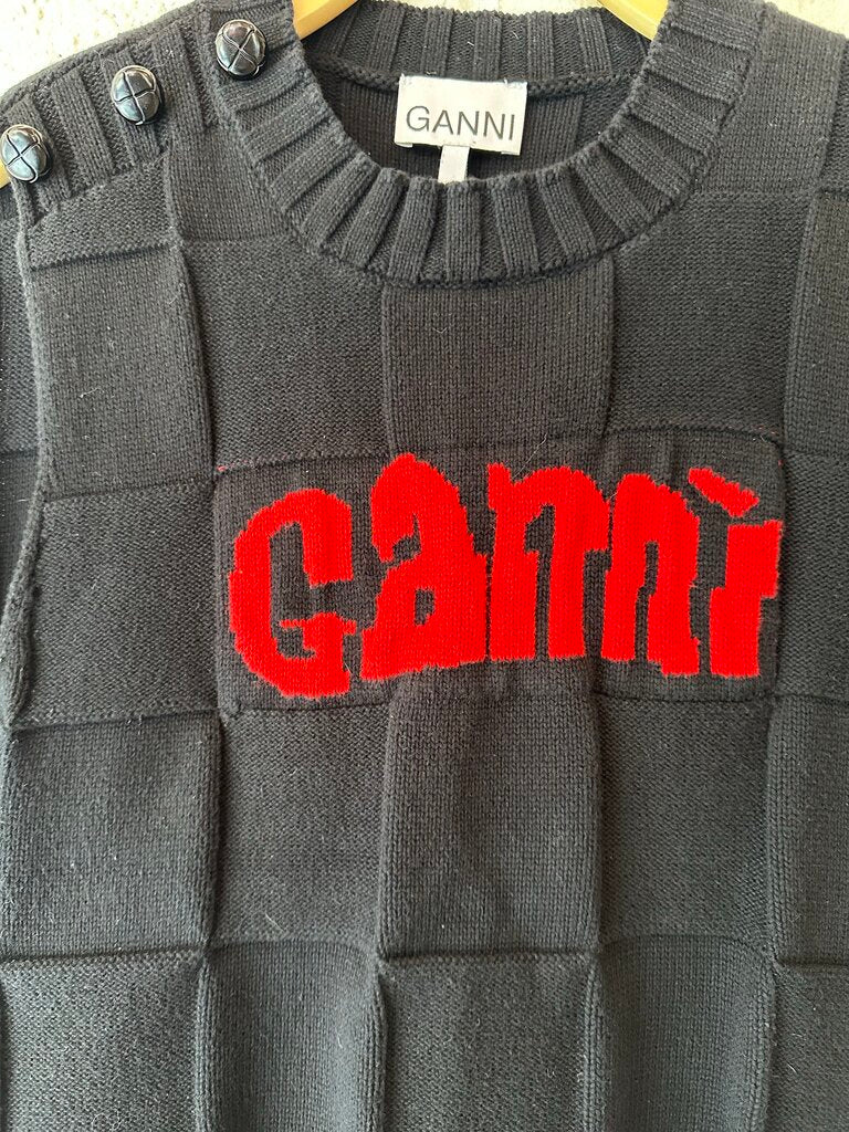 GANNI 100% organic cotton knit vest