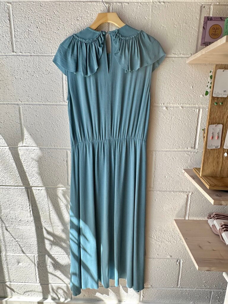 Frances May Flat Ruffle house line midi dress