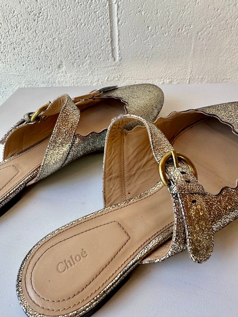 Chloe 'Lauren' Scalloped Mules (AS IS)