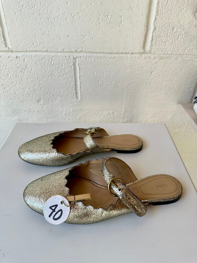 Chloe 'Lauren' Scalloped Mules (AS IS)