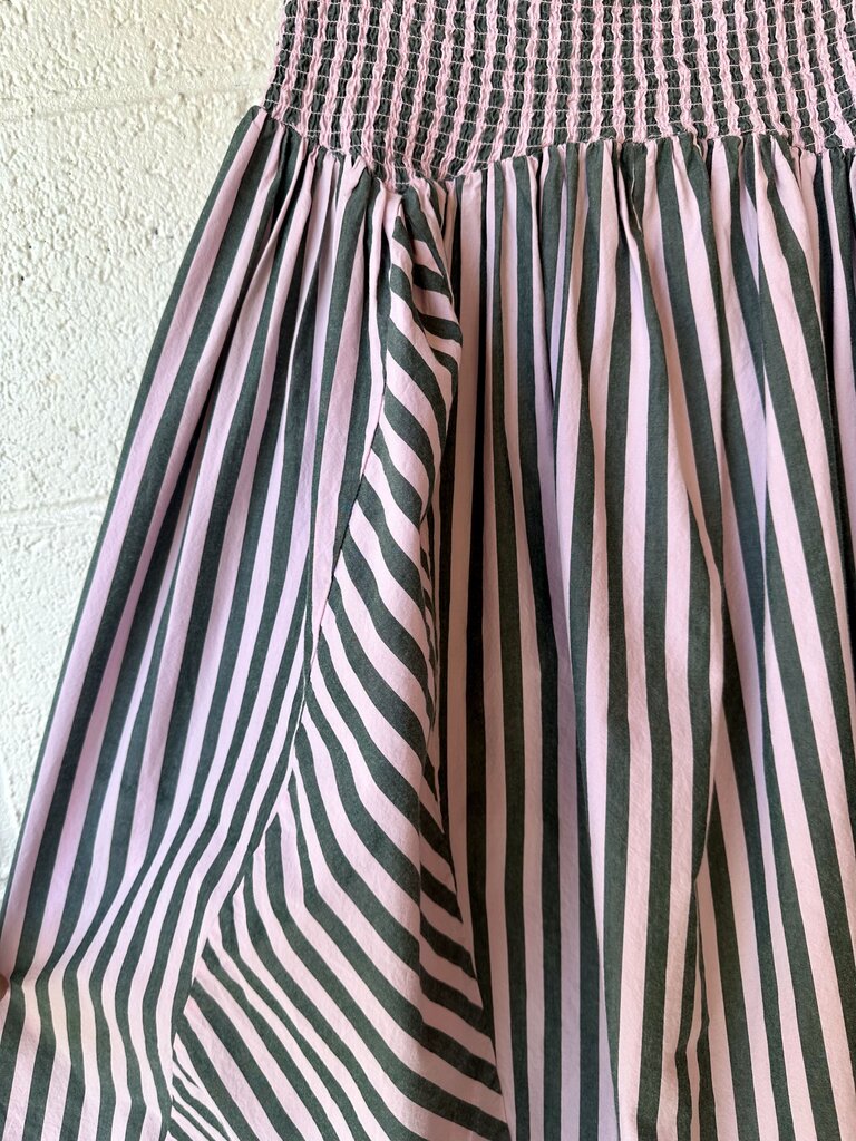 Damson Madder 'Layla Godet' Striped Midi Skirt