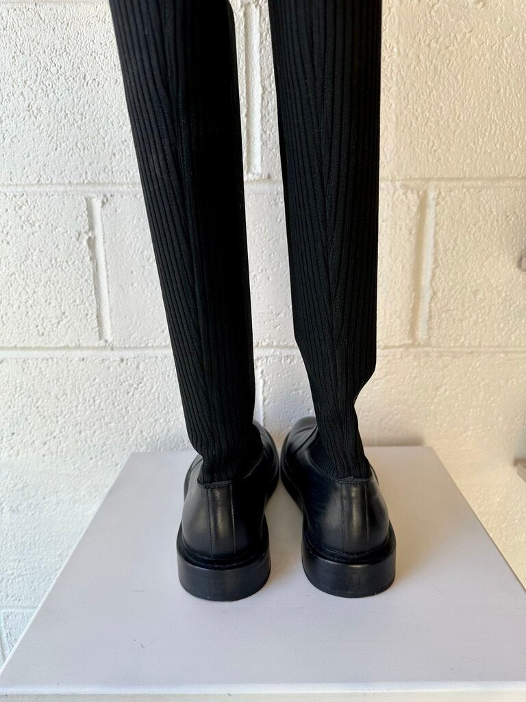 Jil Sander Leather / Jersey Knee High Sock Boots