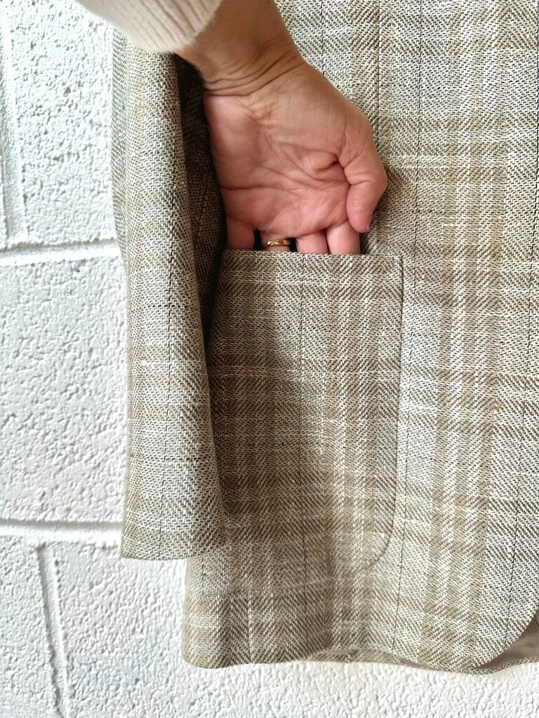 Yves Saint Laurent Plaid Tweed Blazer Jacket (AS FOUND)
